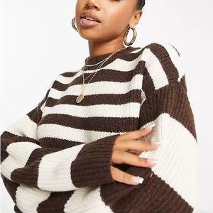 Monki Brown & Beige Knit Sweater
